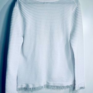 White Cardigan Eyelash Trim XL